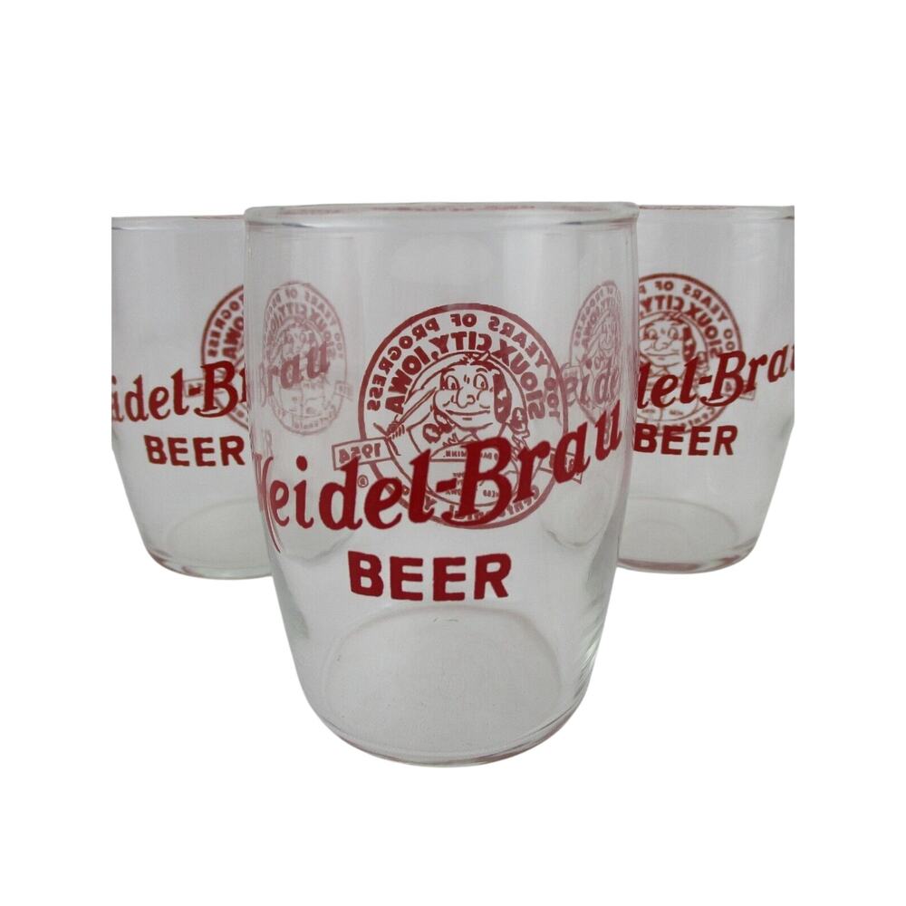 Vintage Heidel-Brau Barrel Beer Glass 100 year centennial Sioux City Iowa Taster